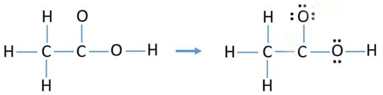 mark lone pairs on CH3COOh acetic acid structure